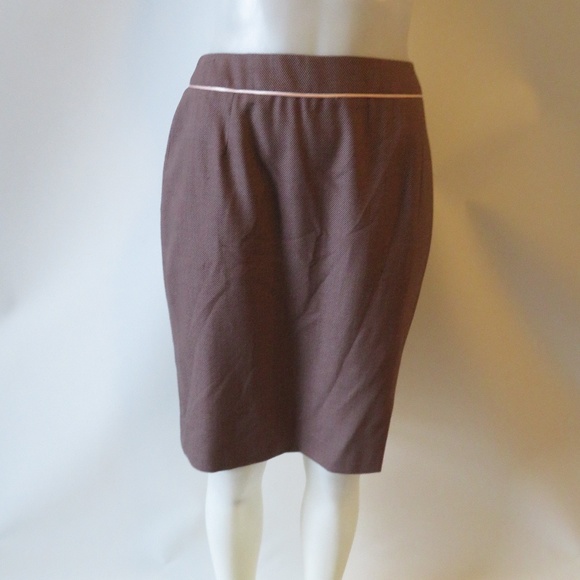 ESCADA BROWN PINK HIGH WAIST A-LINE SKIRT SZ 36/S - Picture 1 of 8